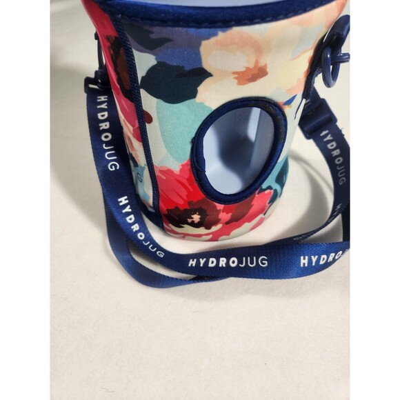 Grey Hydrojug 73OZ With Floral Sleeve And Strap Sports Hydration Water Jug - Picture 5 of 6